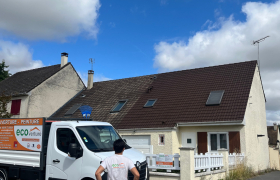 Passage de résine colorée sur toiture  à Us (Val-d'Oise)